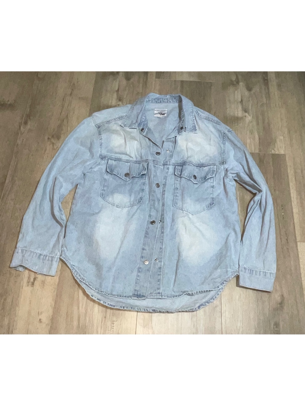YMI Light Wash Denim Shirt Jacket Large